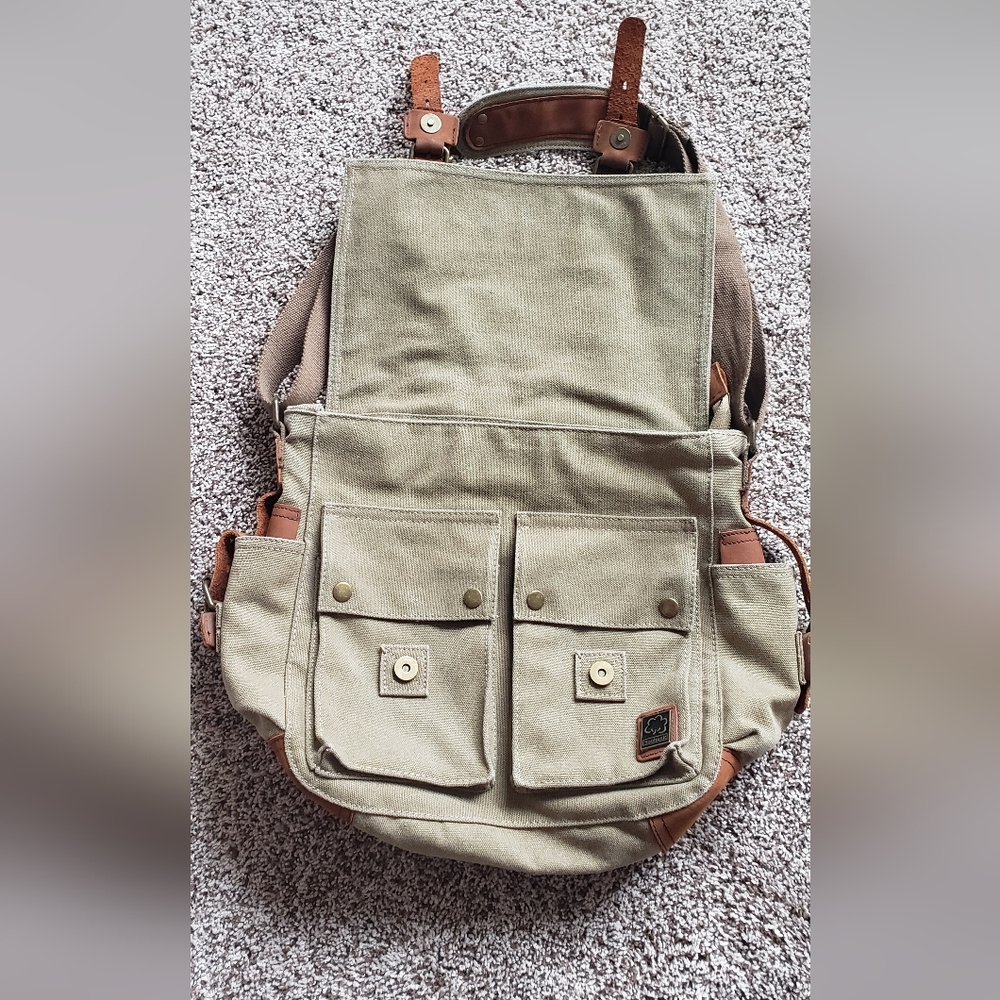 S.C.Cotton Messenger Shoulder Bag Canvas Sechunk - Picture 5 of 13